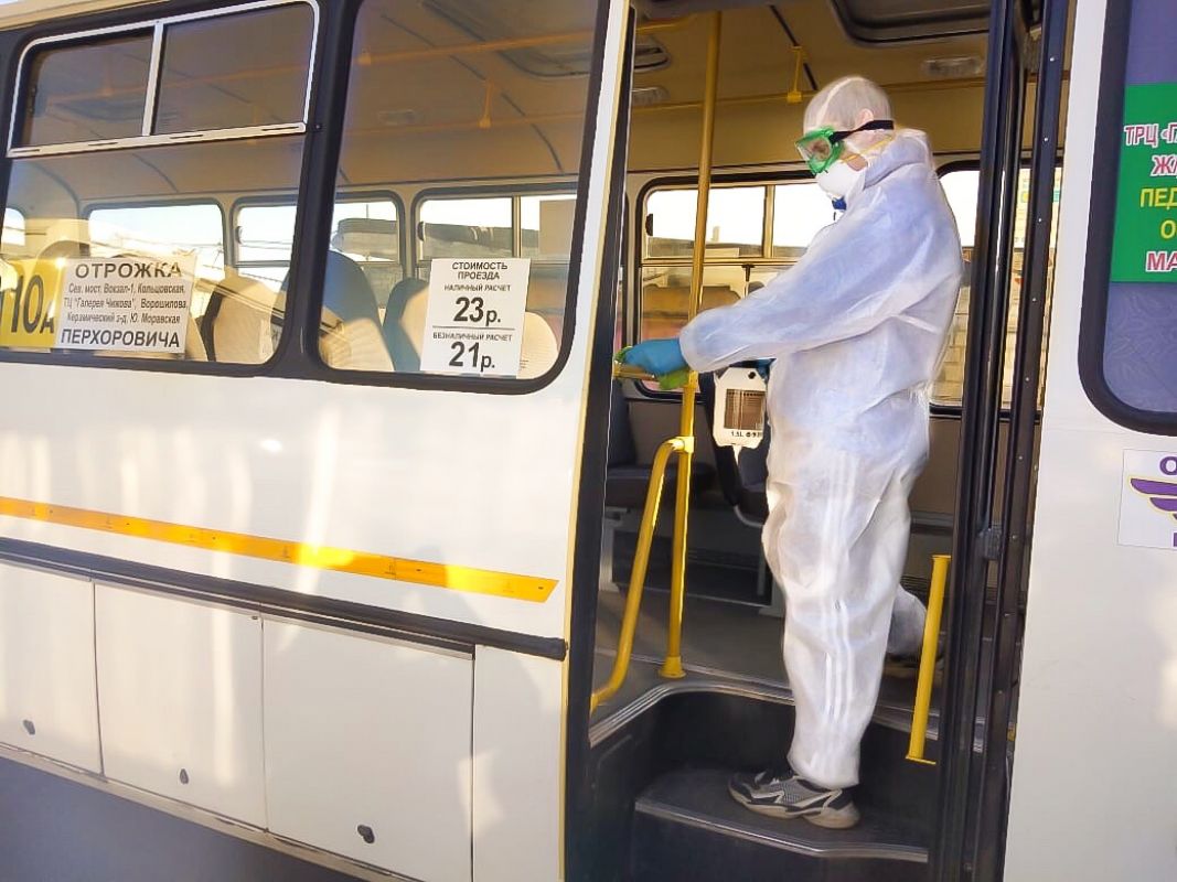 Воронежский перевозчик усилит меры дезинфекции в автобусах
