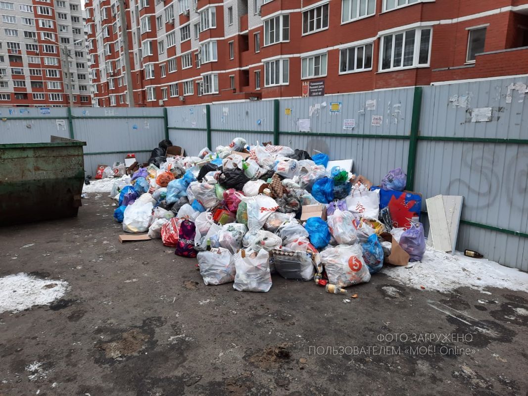 Горы мусора на улице Владимира Невского