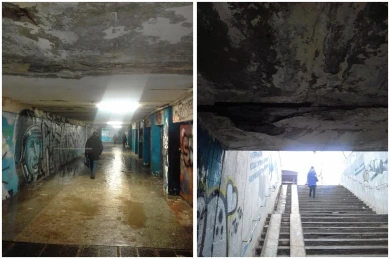 Воронежцы жалуются на кошмарное состояние подземного перехода у мехзавода