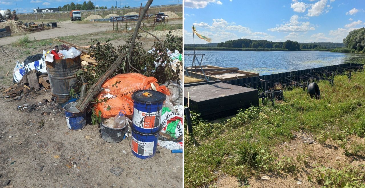 На воронежском пляже нашли горы мусора и перекрытый доступ к воде