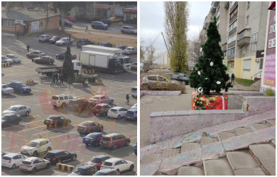 Первые новогодние ёлки начали устанавливать в Воронеже