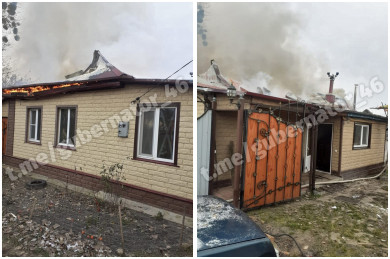 Из-за обстрела со стороны Украины загорелся жилой дом в Курской области 