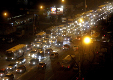 8-балльные пробки сковали Воронеж