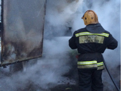 Грузовик вспыхнул утром на трассе в Воронежской области