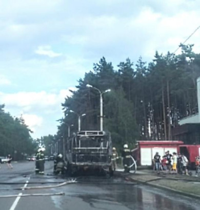 Двадцать человек спаслись при пожаре в автобусе в Воронеже