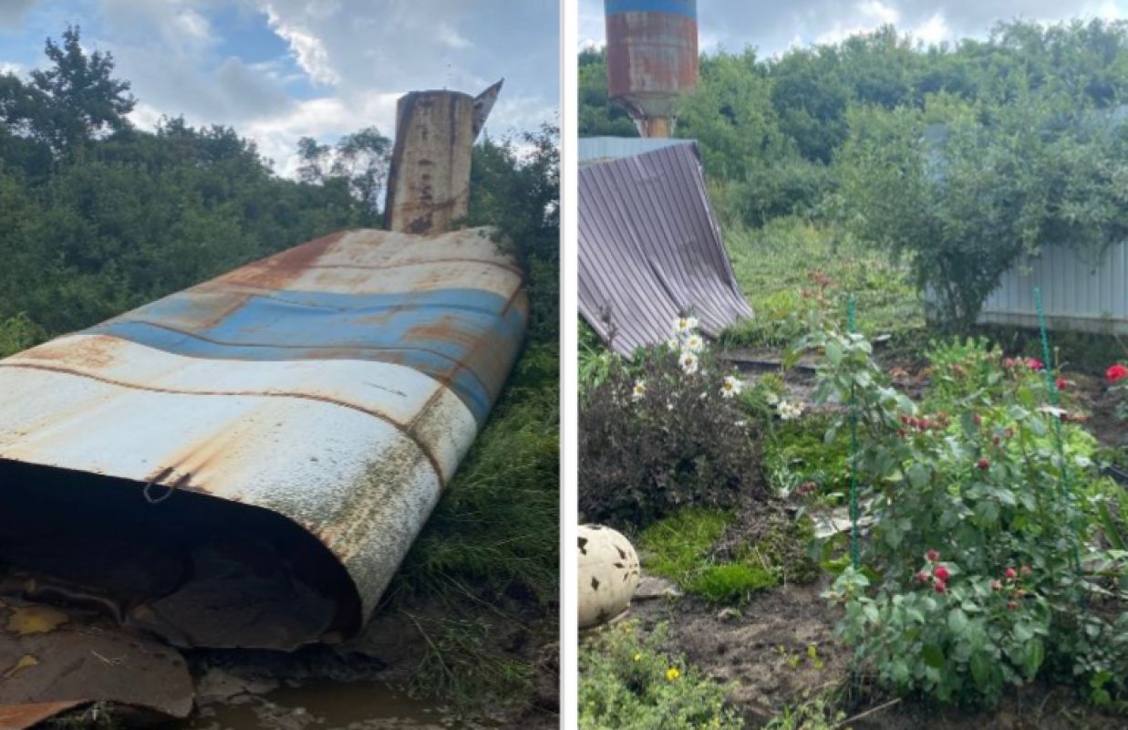 «Участок смыло»: в&nbsp;Воронежской области на&nbsp;дом упала водонапорная башня