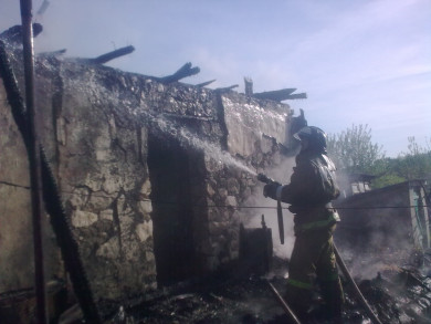 Дачный дом объяло пламенем в воронежском СНТ