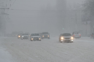 О сильном снегопаде на федеральной трассе предупредили воронежских автомобилистов