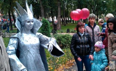 На фестивале живых скульптур в Воронеже победила Снежная королева