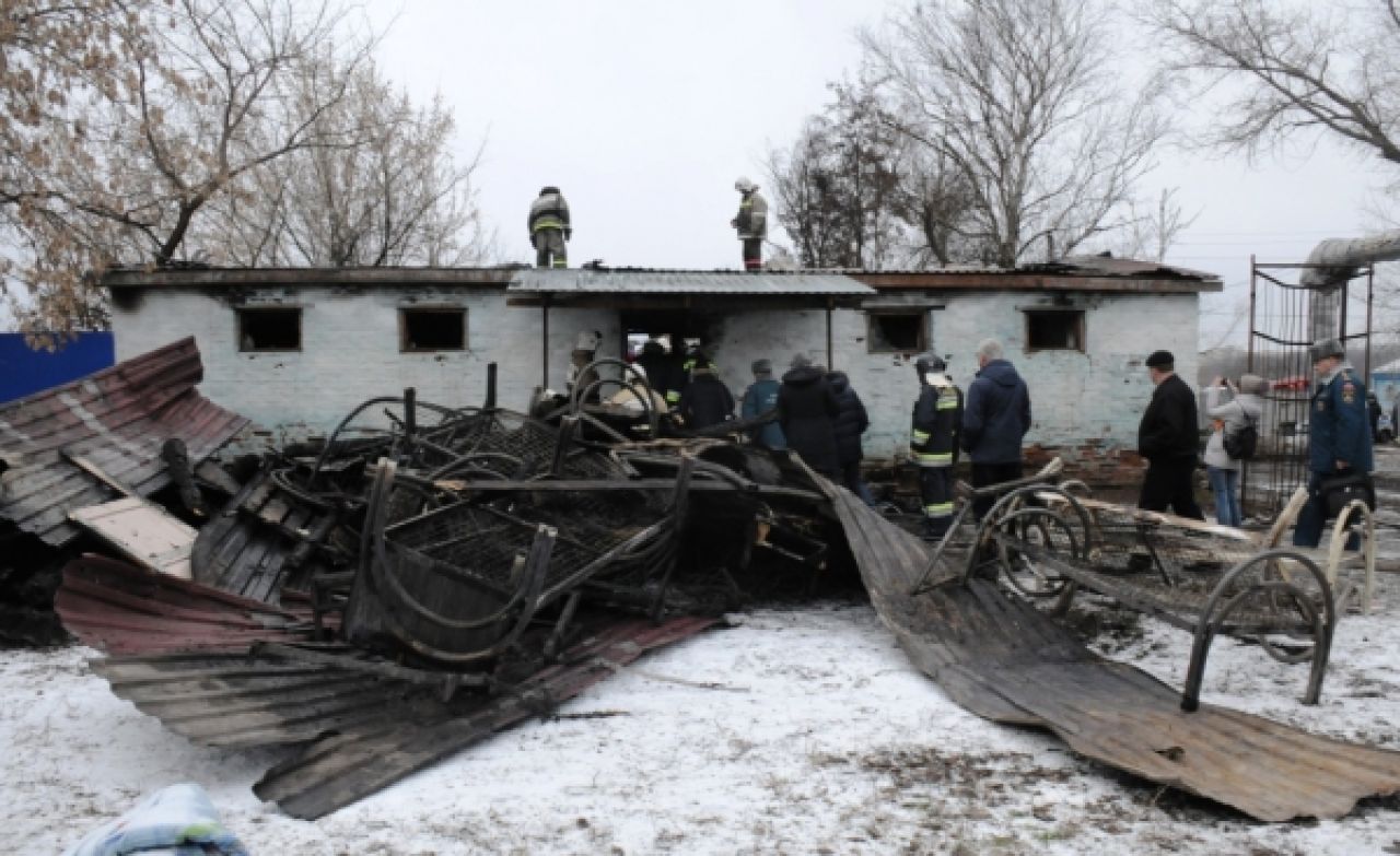 Сгоревший корпус интерната