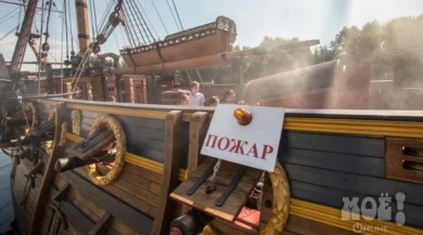 Воронежские спасатели «потушили» корабль-музей «Гото Предестинация»