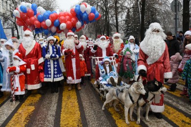 Самым юным участником парада Дедов Морозов в Воронеже стал 3-летний мальчик