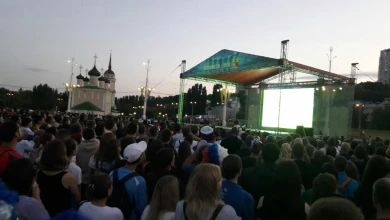Рекордное число воронежцев пришло на Адмиралтейку болеть за сборную России
