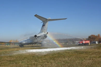 В воронежском аэропорту из-за гололёда «загорелся» самолёт