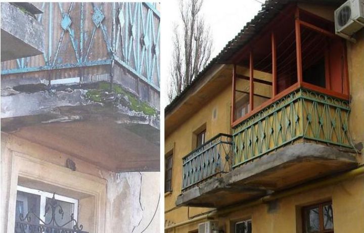 Жители воронежской двухэтажки пожаловались, что балкон осыпается им на головы 