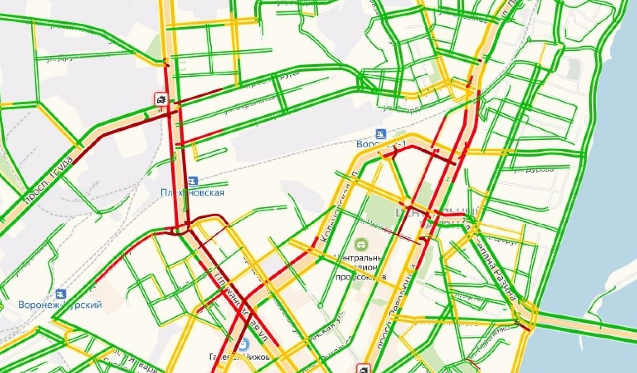 Карта воронежа пробки на дорогах