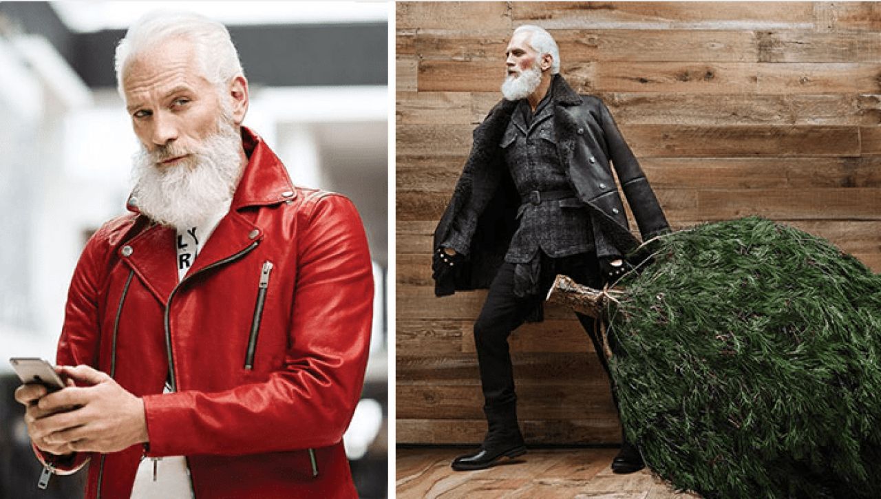 Сколько живут дедушки. Пол Мейсон модный Санта. Пол Мейсон дед Мороз. Модель пол Мейсон Paul Mason.