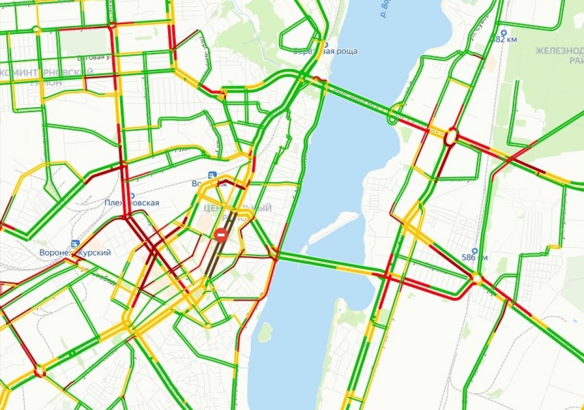 Пробки воронеж сейчас онлайн карта